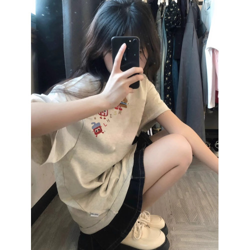 獨特超好看短袖女t恤純棉2025新款爆款夏美式寬松設計感半袖上衣