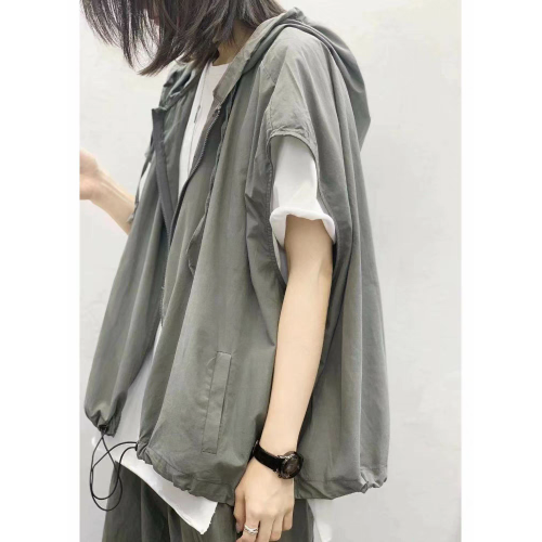 馬甲男女夏季新款寬松復古薄款洋氣馬夾設計感上衣連帽外套潮
