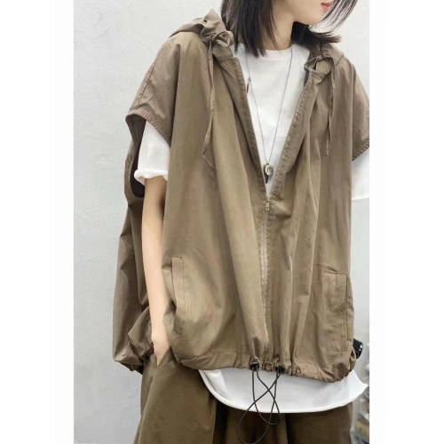 馬甲男女夏季新款寬松復古薄款洋氣馬夾設計感上衣連帽外套潮
