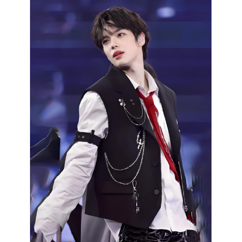 SM新男團李河瑉同款演出服西裝馬甲歌手錶演服韓舞lucifer打歌服