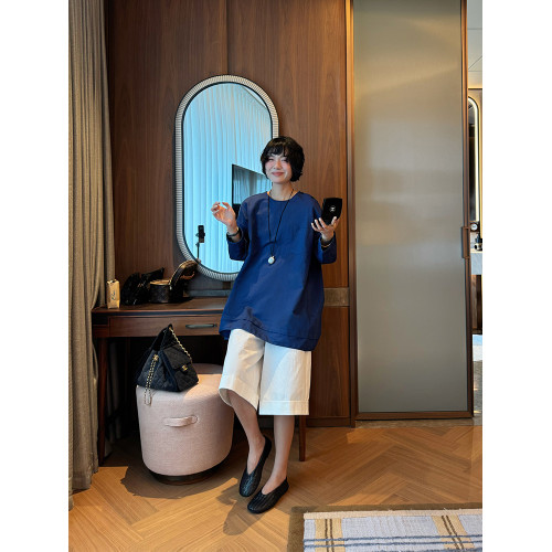 BUUYIE 黛漪2025夏季新款極簡風寬松薄款上衣休閒舒適百搭女T恤衫
