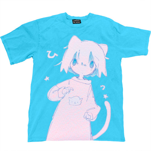 AT荒誕小鎮 Moe萌系少女T恤卡哇伊ACGN可愛多巴胺穿搭短袖亮色tee