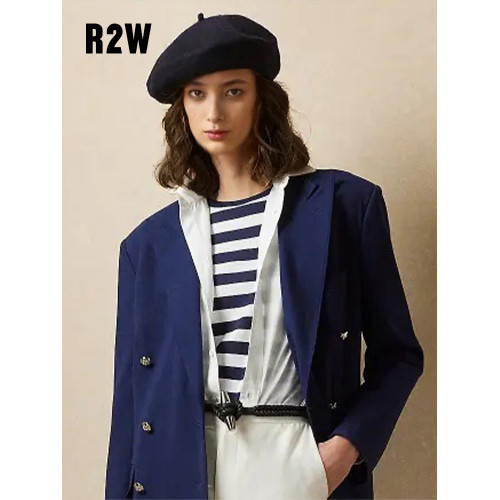 RTW條紋女t恤美式海軍風夏季新款藍白短袖正肩修身海魂衫內搭上衣
