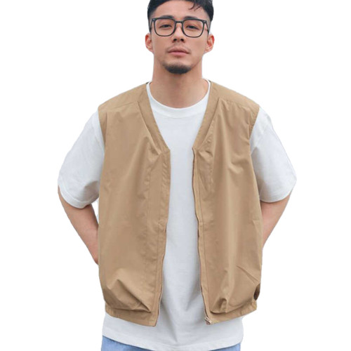 休閒簡約純色男士V領馬甲外套時尚潮流百搭夏季外穿無袖坎肩外套