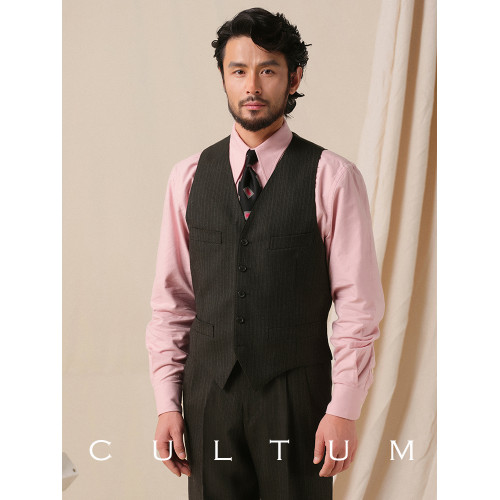 CULTUM 1930s復古加厚精紡全羊毛騎兵呢西服馬甲男士休閒商務馬夾