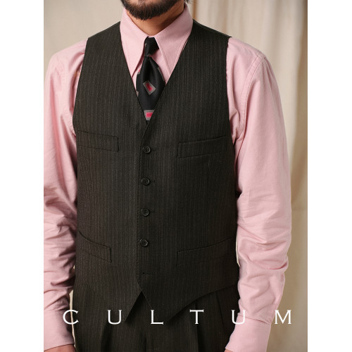 CULTUM 1930s復古加厚精紡全羊毛騎兵呢西服馬甲男士休閒商務馬夾