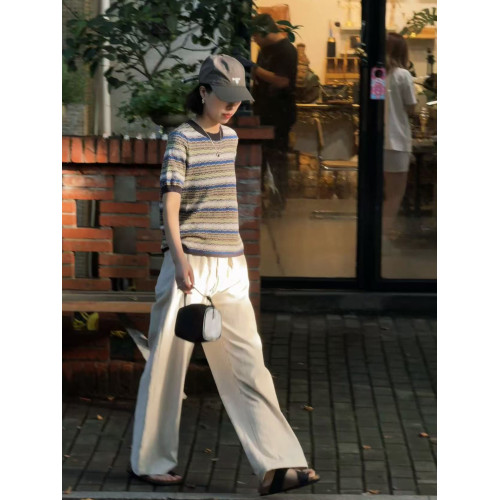 周浪清小個子純棉短袖女t恤2025新款夏季設計感圓領休閒氣質上衣