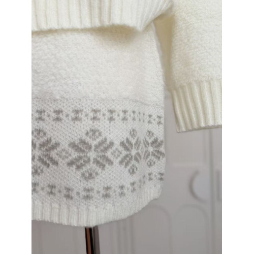 雲絨白巧 白色針織毛衣套裝女冬上衣+包臀半身裙兩件套年會穿搭