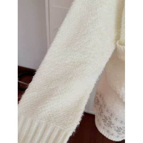 雲絨白巧 白色針織毛衣套裝女冬上衣+包臀半身裙兩件套年會穿搭