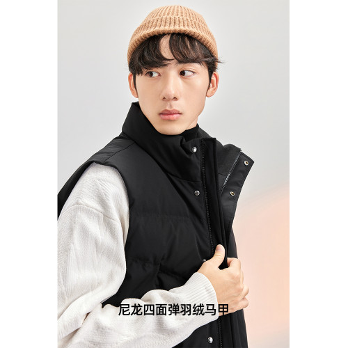 GR男裝特賣尼龍四面彈不規則絎線羽絨服冬季新品休閒馬甲保暖