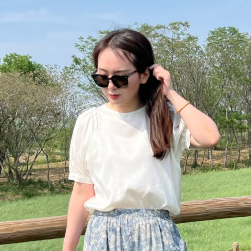 2025夏新桑蠶絲真絲彈力桑波緞寬松顯瘦圓領短袖白色上衣女T恤