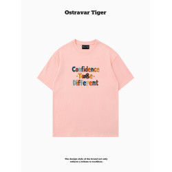 專櫃新款 Ostravar Tiger潮牌2025夏手繪慵懶風寬松純棉短袖女t恤