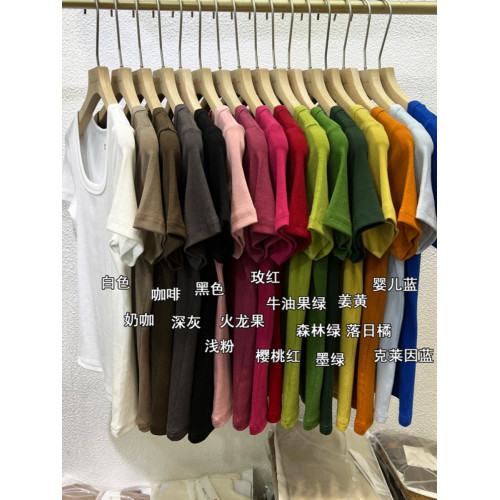 安可拉紅短袖女t恤夏季2025新款修身時尚氣質螺紋正肩露鎖骨上衣