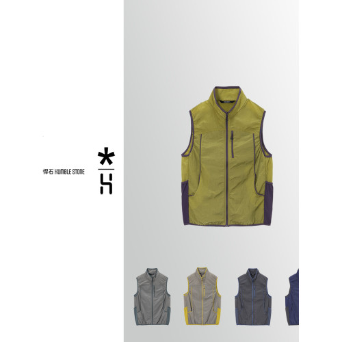 WMXZ夏季2025新款男女戶外露營登山曡穿立領無袖馬甲情侶25020