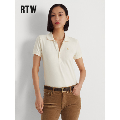 R2W美式復古polo衫女t恤正肩新夏彈力商務修身顯瘦短袖保羅衫RTW