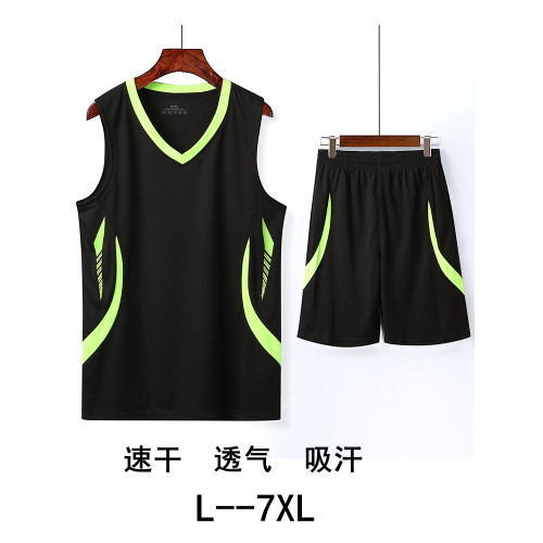 啄木鳥速乾籃球服男寬松透氣比賽訓練隊服加大碼跑步背心運動套裝