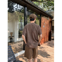 乜Q美式休閒拉鍊設計無袖坎肩背心T恤男女原宿復古百搭肌理上衣潮