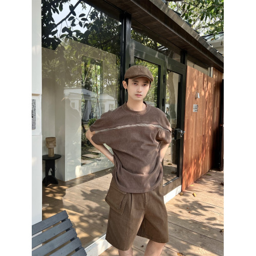 乜Q美式休閒拉鍊設計無袖坎肩背心T恤男女原宿復古百搭肌理上衣潮