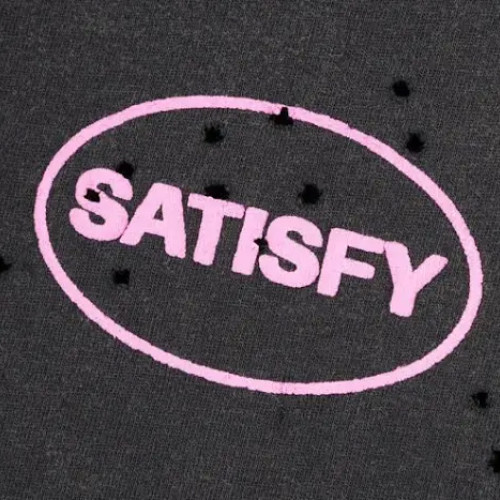 時尚小衆潮牌SATISFY 夏季涼感運動無休薄款純棉做舊磨皮背心T恤