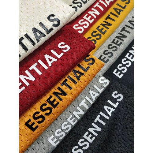 ESSENTIALS膠體字母網眼透氣背心男寬松FOG復線高街運動無袖T恤女