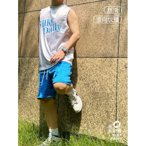 糸質纖維｜絲滑柔軟寬肩背心/短褲絲光運動服休閒運動圓領寬松