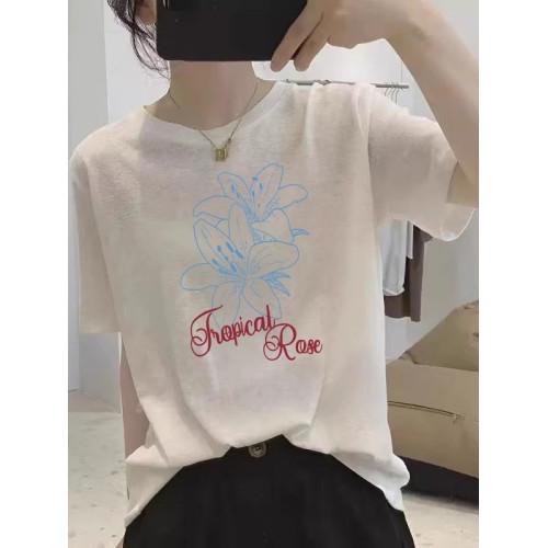 白色雪花棉短袖女t恤2025夏季新款顯瘦遮肉透氣涼感薄款半袖上衣