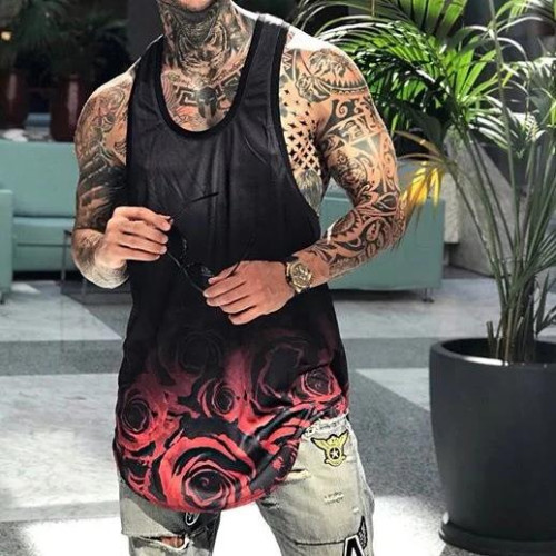 Thin sport 3D print sleeveless vest 薄款運動3D印花無袖背心