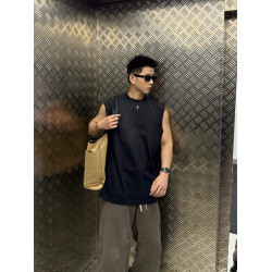 2025夏季新款男士無袖T恤男款背心潮流字母印花休閒百搭透氣 坎肩
