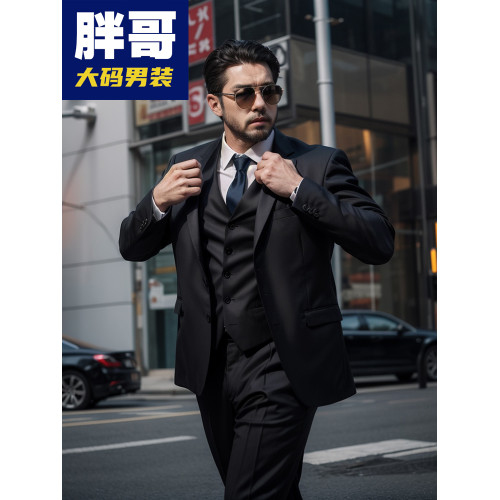 胖子大碼正裝西裝男高級感馬甲加肥加大西服套裝單西上衣商務西褲