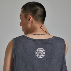 LWA街頭原創潮牌 奇卡諾花體字匪幫美式寬松紥染洗水做舊小醜背心
