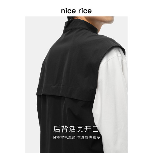 nice rice好飯 s.系列防曬拒水後背活頁開口半開拉鍊馬甲NGC15065
