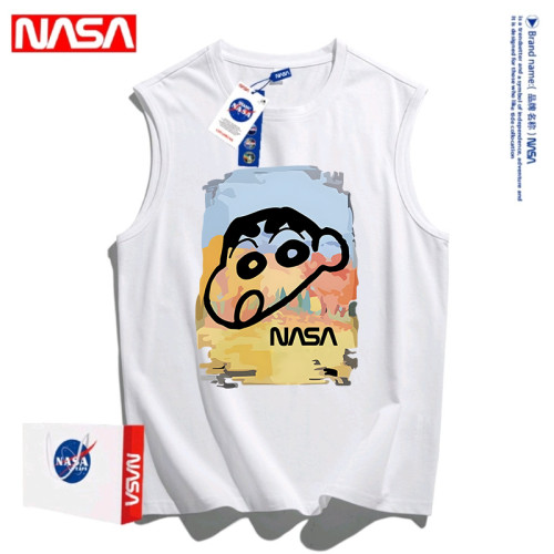 NASA聯名蠟筆小新背心男女大童夏季2025新款運動純棉坎肩無袖T恤