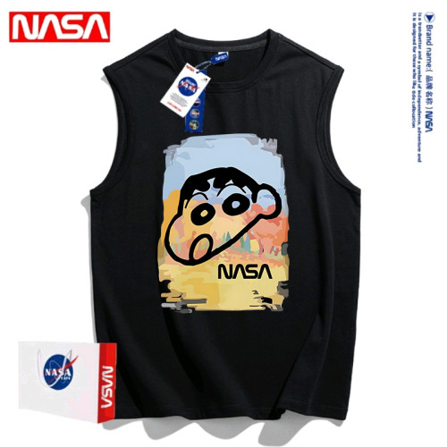 NASA聯名蠟筆小新背心男女大童夏季2025新款運動純棉坎肩無袖T恤