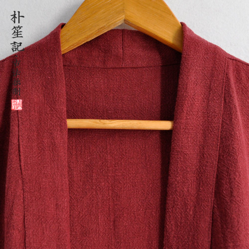 原創手製男士馬甲亞麻對襟道服寬松風漢服道袍大碼禪服藝坎肩