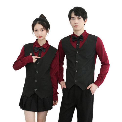 娛樂會所KTV服務員工作服裝長袖襯衫男女馬甲酒店酒吧服務生工衣