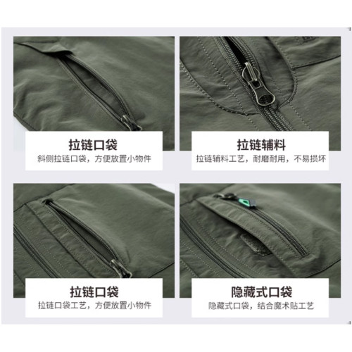 春夏秋季薄款防水防風馬甲多口袋雙面穿寬松中老年男外套無袖坎肩