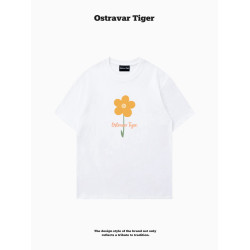 專櫃新款 Ostravar Tiger潮牌2025夏手繪慵懶風寬松純棉短袖女t恤