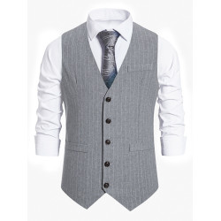 Men's striped single breasted suit vest男條紋單排釦西裝馬甲