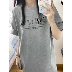 純棉短袖女t恤2025新款夏季設計感小衆美式寬松半袖休閒圓領上衣