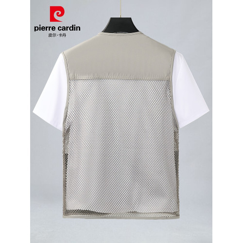Pierre Cardin/皮爾卡丹工裝馬甲男士夏季新款戶外釣魚坎肩外套男