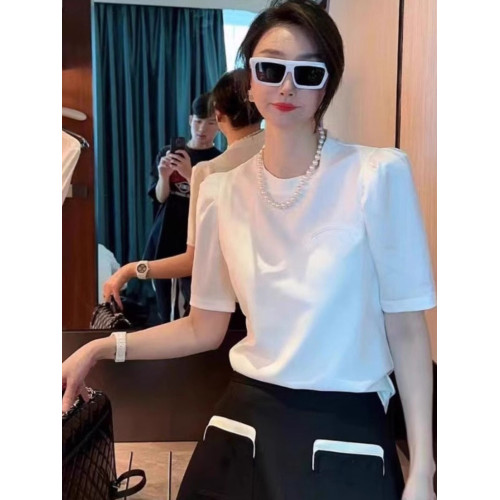 泡泡袖上衣女歐洲站2025夏季新款時尚洋氣修身體恤泡泡袖女t恤潮
