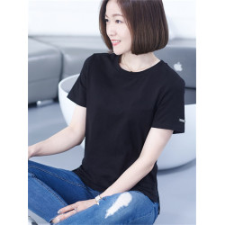 橫行道廓形純棉薄款夏裝媽媽下擺開叉本命年大紅色寬松短袖女T恤