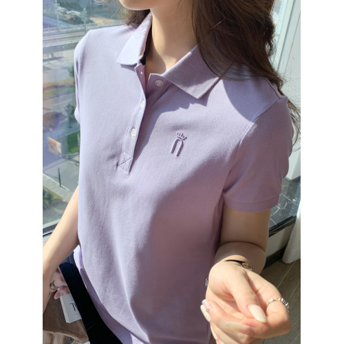 夏季polo衫女t恤短袖女新款珠地棉修身顯瘦工裝職業襯衫團體上衣