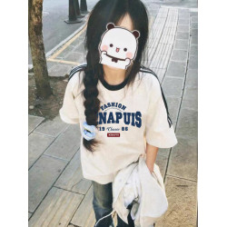 巨好看三條杠插肩短袖女t恤夏2025寬松慵懶風半袖美式設計感上衣