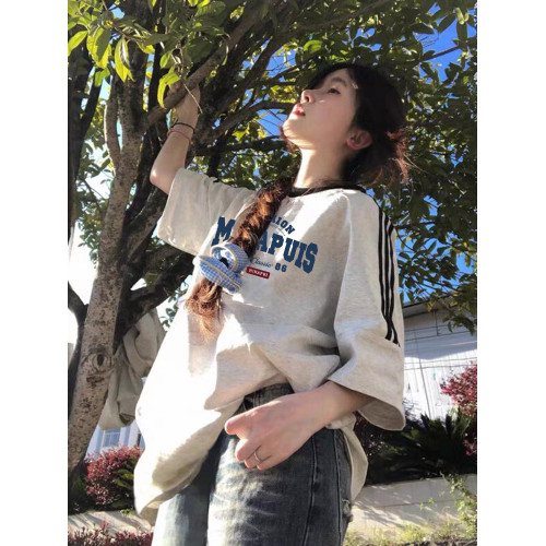 巨好看三條杠插肩短袖女t恤夏2025寬松慵懶風半袖美式設計感上衣