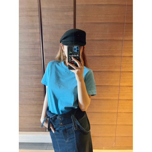 KOGIRL韓版夏新款簡約H型圓領休閒顯瘦爽滑廓形親膚打底上衣女T恤