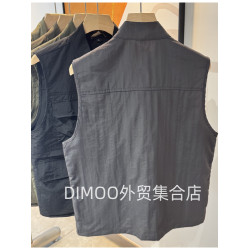 超薄速乾面料！工裝大口袋！春夏款男士立領百搭透氣戶外馬甲外套