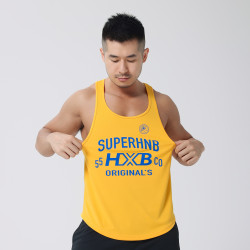 HANSBENNY2025新款夏季男士運動擼鐵工字型背心訓練寬松透氣速乾