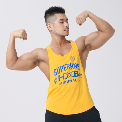HANSBENNY2025新款夏季男士運動擼鐵工字型背心訓練寬松透氣速乾
