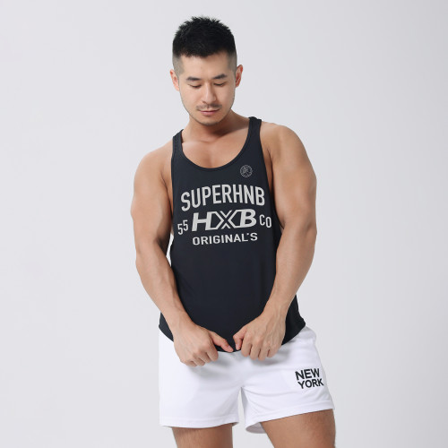 HANSBENNY2025新款夏季男士運動擼鐵工字型背心訓練寬松透氣速乾